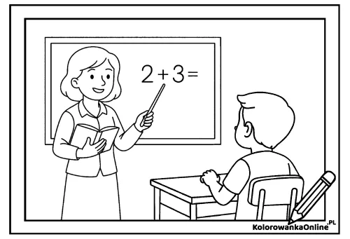 Kolorowanka online Lekcja matematyki