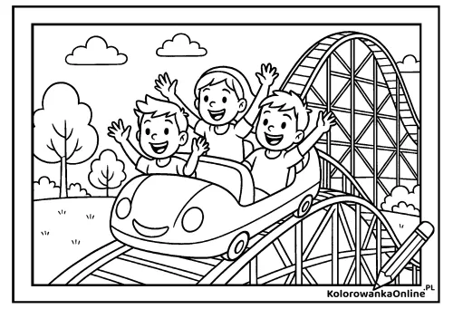 Kolorowanka online Kolejka górska
