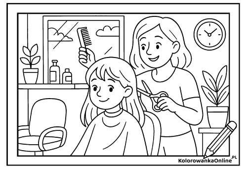 Kolorowanka online U fryzjera