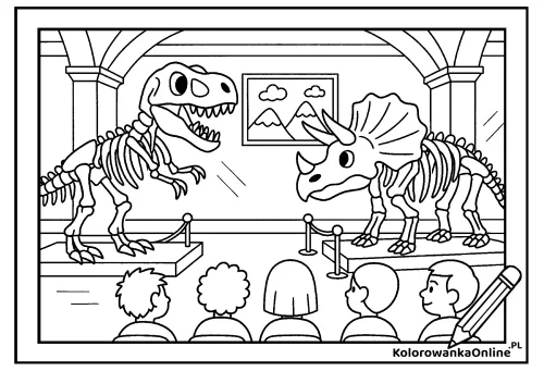 Kolorowanka online Muzeum dinozaurów