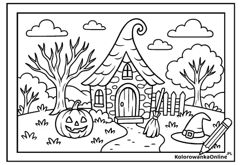 Kolorowanka online Chatka wiedźmy