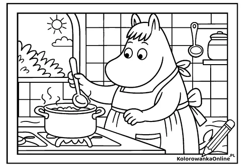 Kolorowanka online Migotka w kuchni