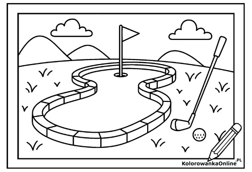 Kolorowanka online Dołek do minigolfa