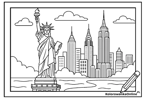 Kolorowanka online Statua Wolności