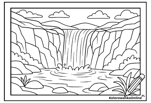 Kolorowanka online Wodospad