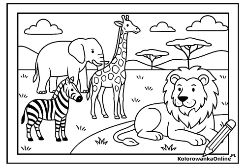 Kolorowanka online Zwierzęta sawanny