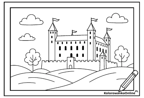 Kolorowanka online Zamek w Gniewie
