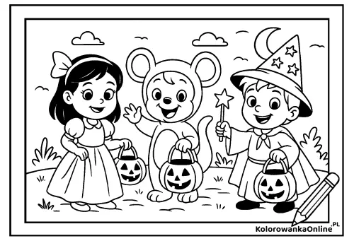 Kolorowanka online Halloweenowe przebrania