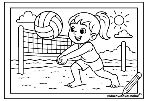 Kolorowanka online Siatkówka plażowa