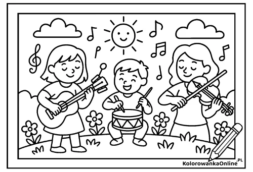 Kolorowanka online Dzień Muzyki