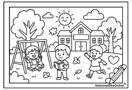 Kolorowanka online Radość w szkole