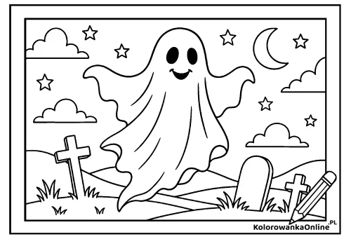 Kolorowanka online Uśmiechnięty duch