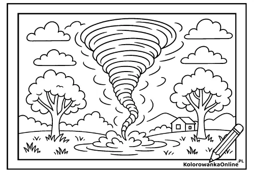 Kolorowanka online Trąba powietrzna