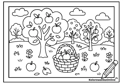 Kolorowanka online Sad owocowy