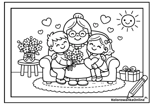Kolorowanka online Ukochana babcia
