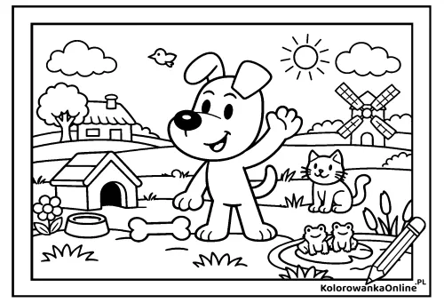 Kolorowanka online Przyjazny Reksio