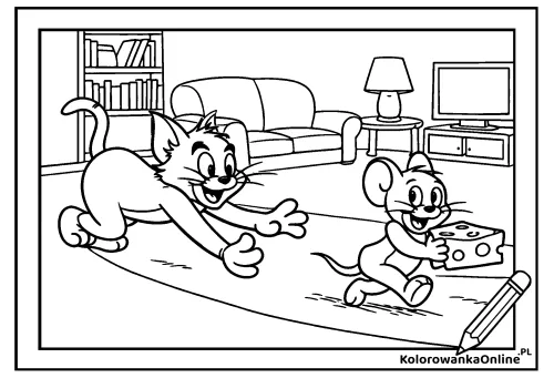 Kolorowanka online Tom i Jerry