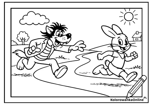Kolorowanka online Wilk i Zając