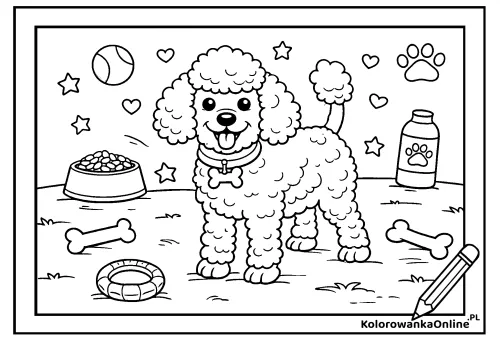 Kolorowanka online Wesoły pudel