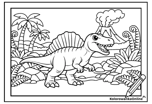 Kolorowanka online Potężny spinozaur