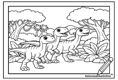 Kolorowanka online Małe dinozaury