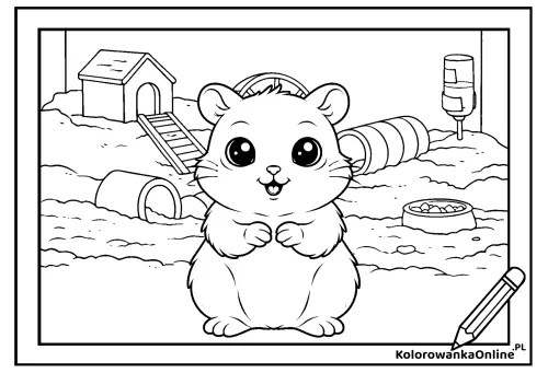 Kolorowanka online Chomik w klatce