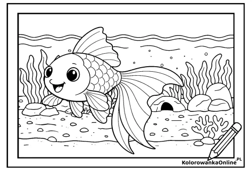 Kolorowanka online Rybka w akwarium