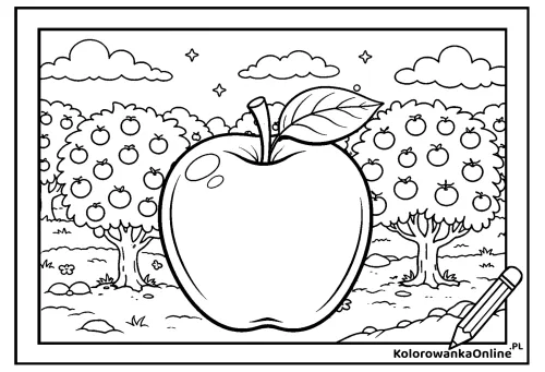 Kolorowanka online Jabłko w sadzie