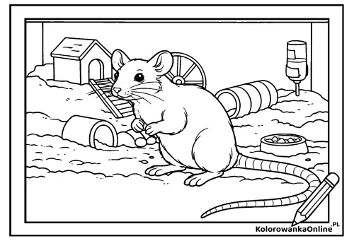 Kolorowanka online Szczurek w klatce