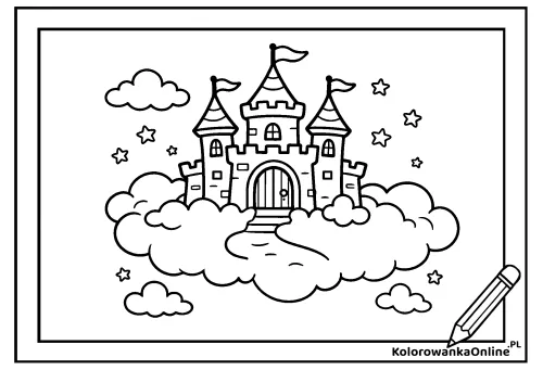 Kolorowanka online Zamek w chmurach