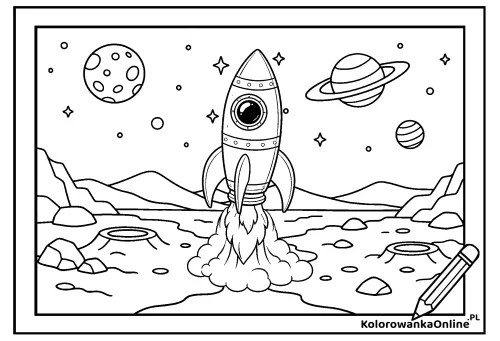 Kolorowanka online Start rakiety